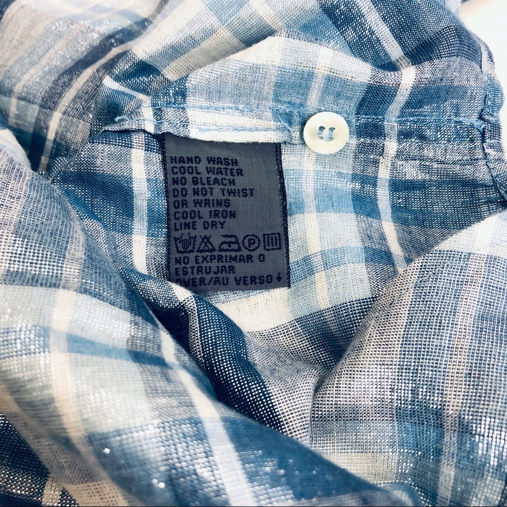 Liz Claiborne LIZWEAR Plaid Metallic Shirt Sz PS - Picture 6 of 6